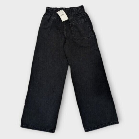 Zara Black Paper Bag Waist Denim Jeans Size 26 Women - Picture 3 of 5